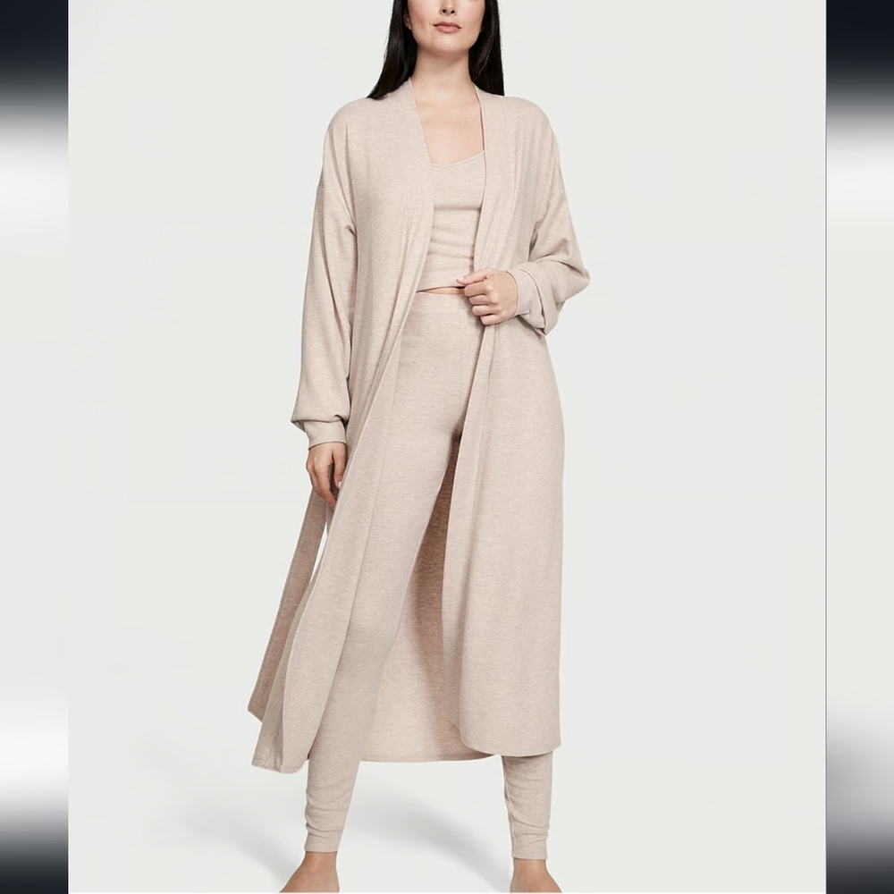 Victoria's Secret Beige Blush Long Robe & Lounge Set